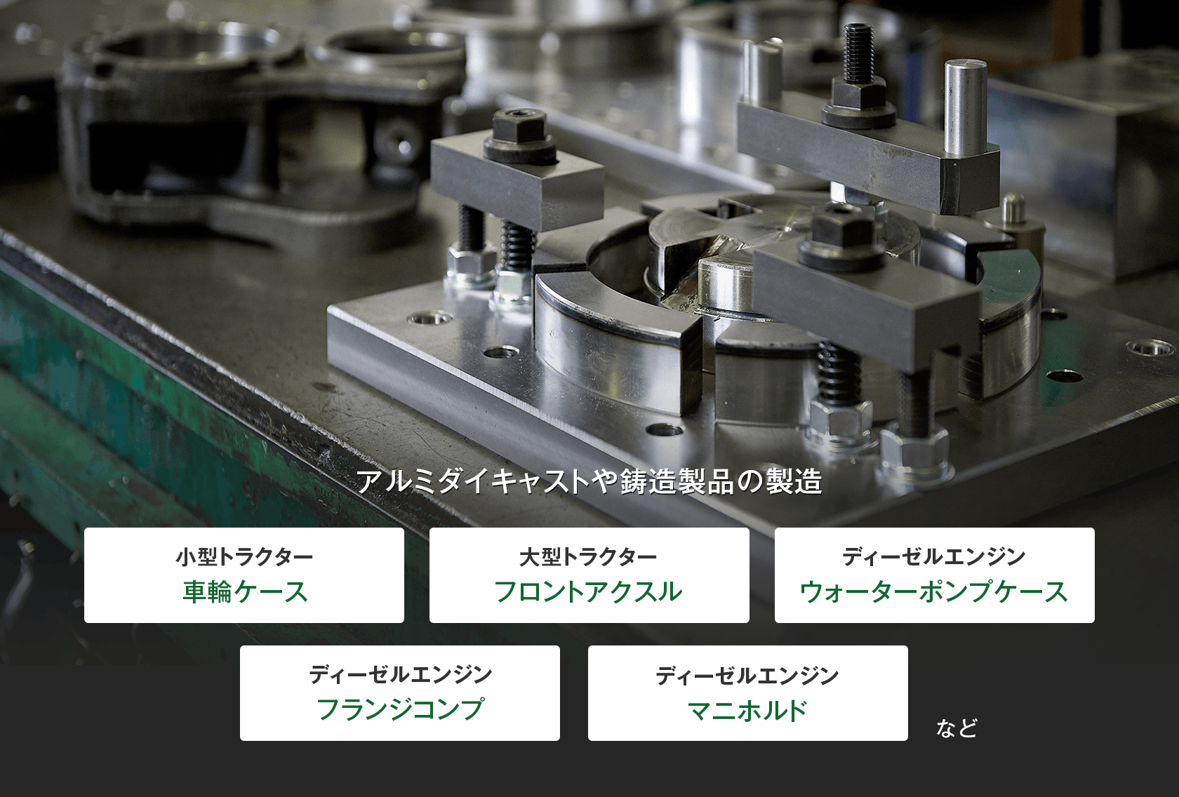 アルミダイキャストや鋳造製品の製造